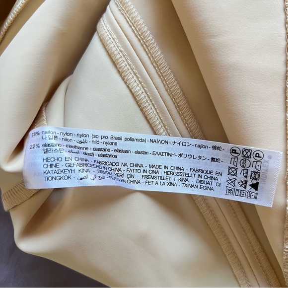 Zara Cream Long-Sleeve Stretch Mini Dress - NWT - Seam Details - Size Small - Picture 8 of 9